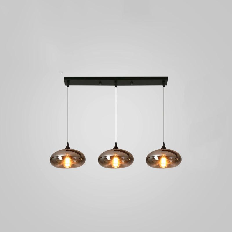 Tevely hanglamp met industriële stijl en glazen kap