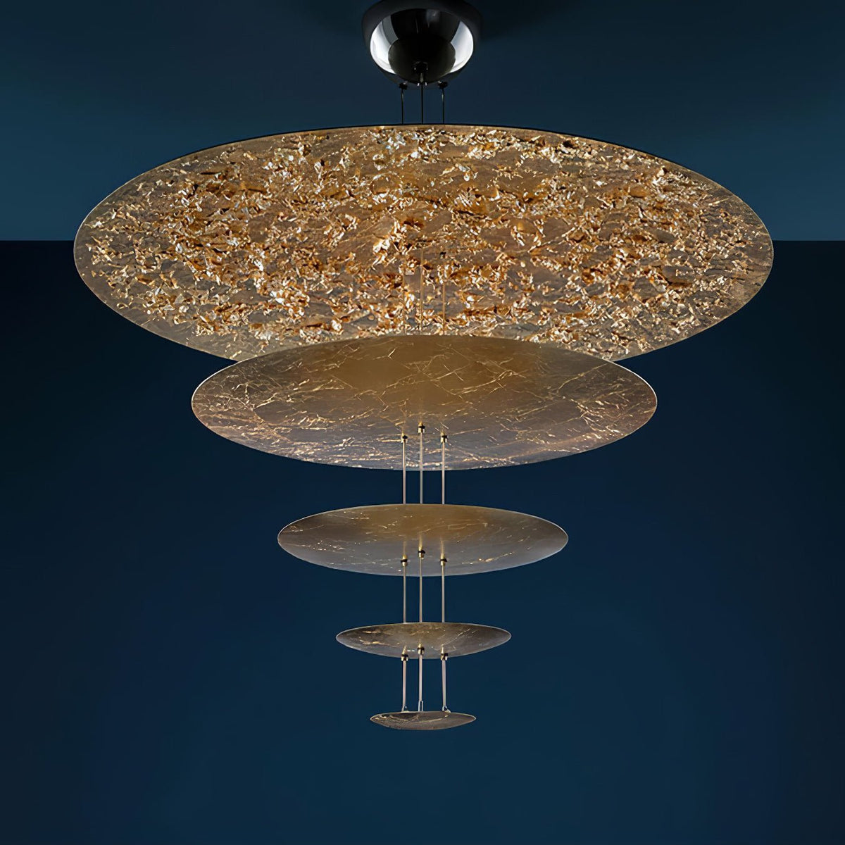 Phelion gelaagde hanglamp van goudfolie