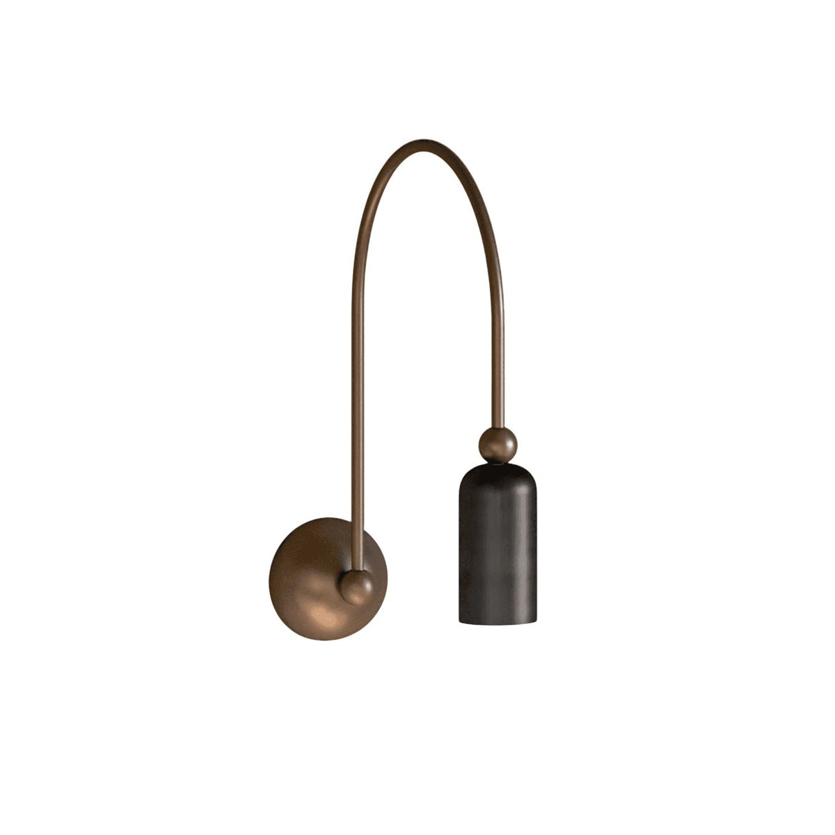 Vortigaud gebogen brons zwart wandlamp