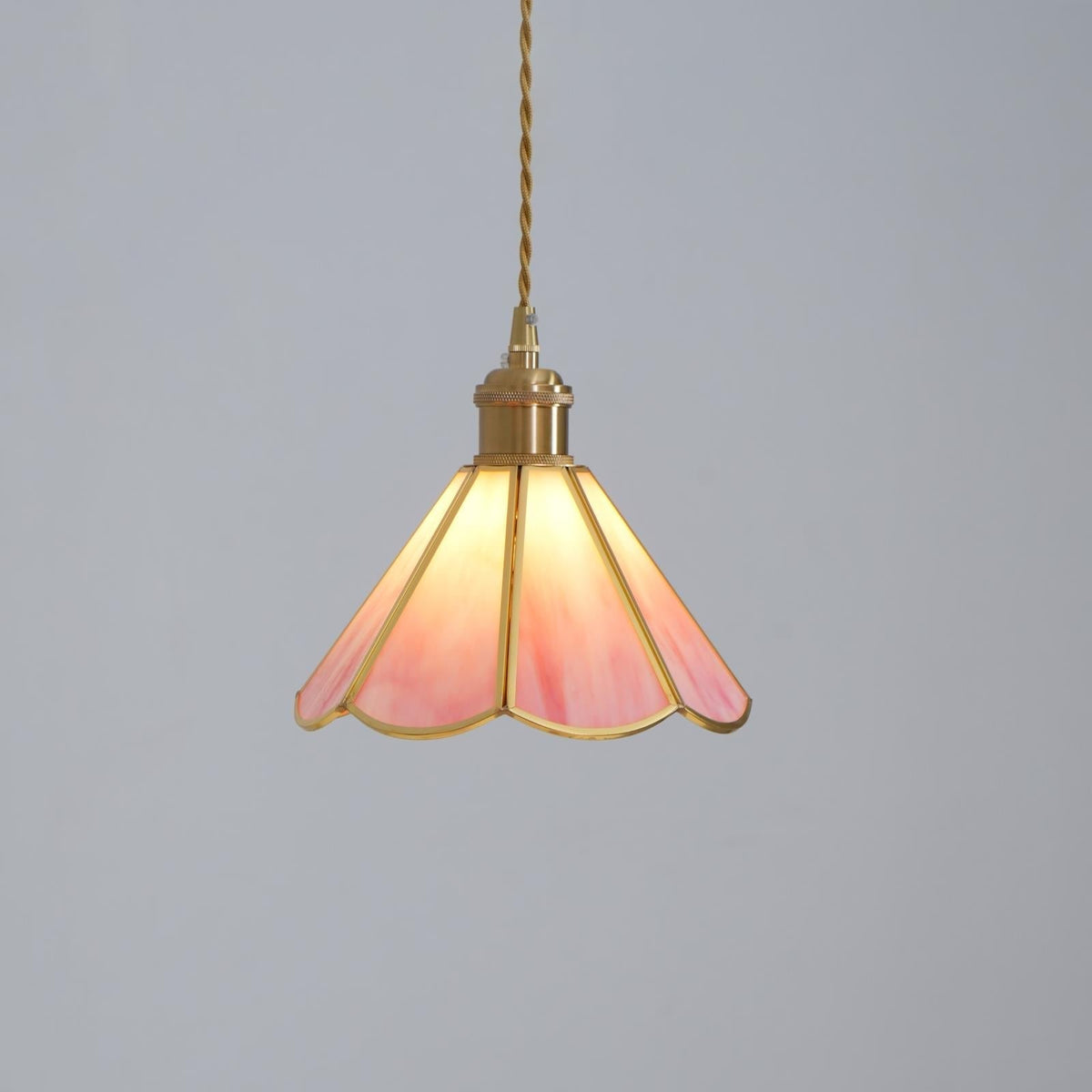 Lione roze ingekleurd glas hanglamp