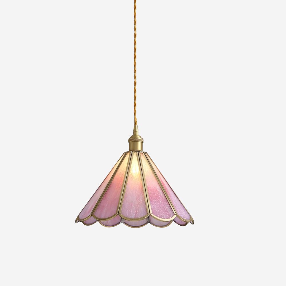 Lione roze ingekleurd glas hanglamp