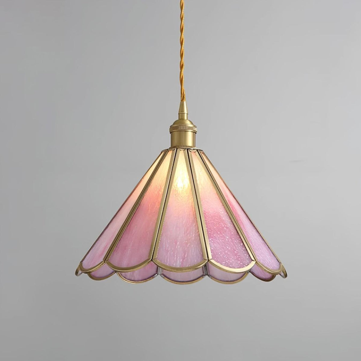 Lione roze ingekleurd glas hanglamp