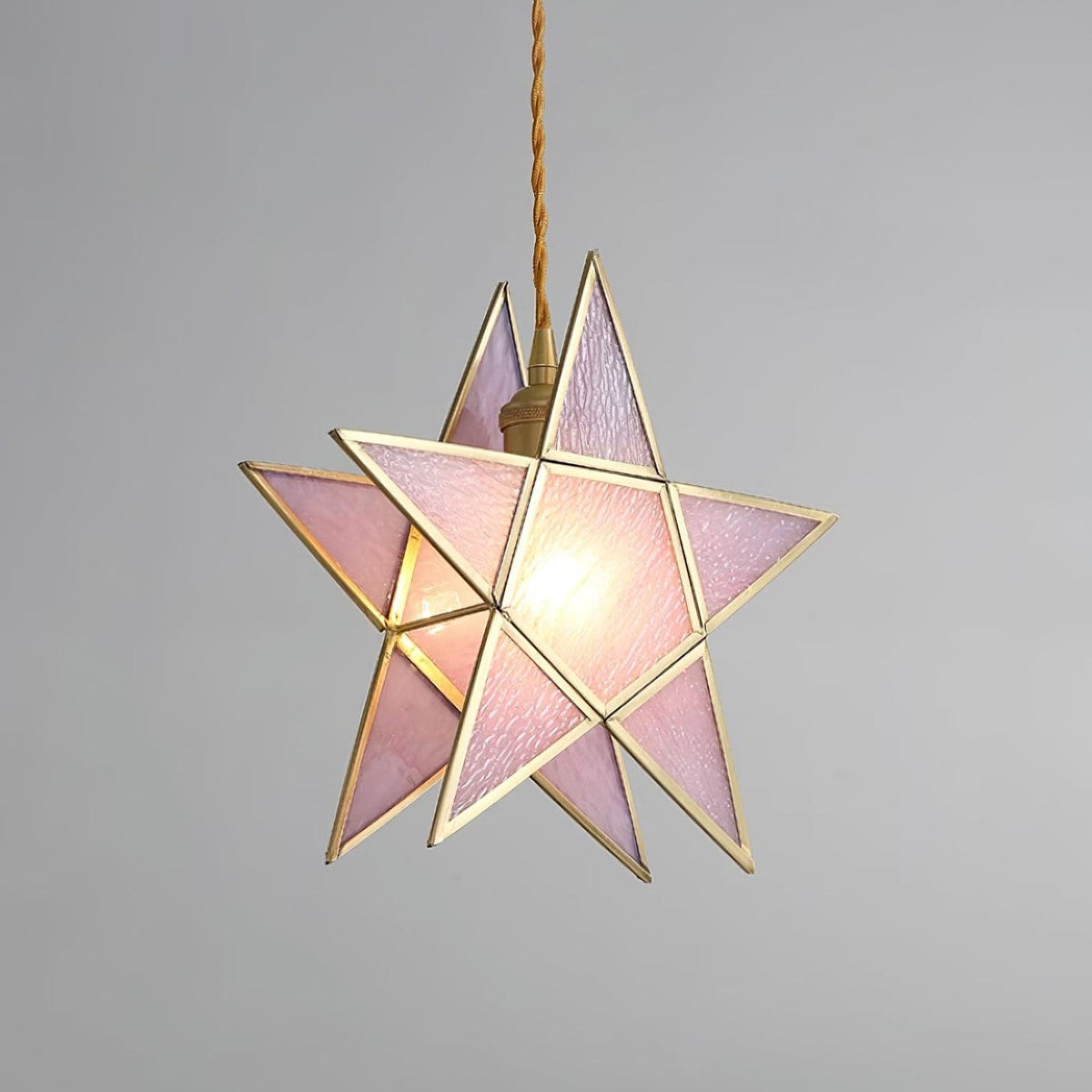 Lione roze ingekleurd glas hanglamp