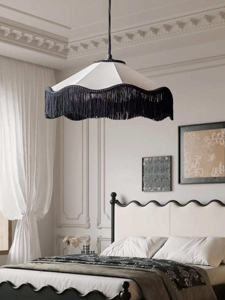 Elmsford hanglamp met kwastjes van stof
