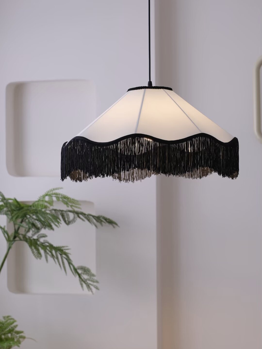 Elmsford hanglamp met kwastjes van stof