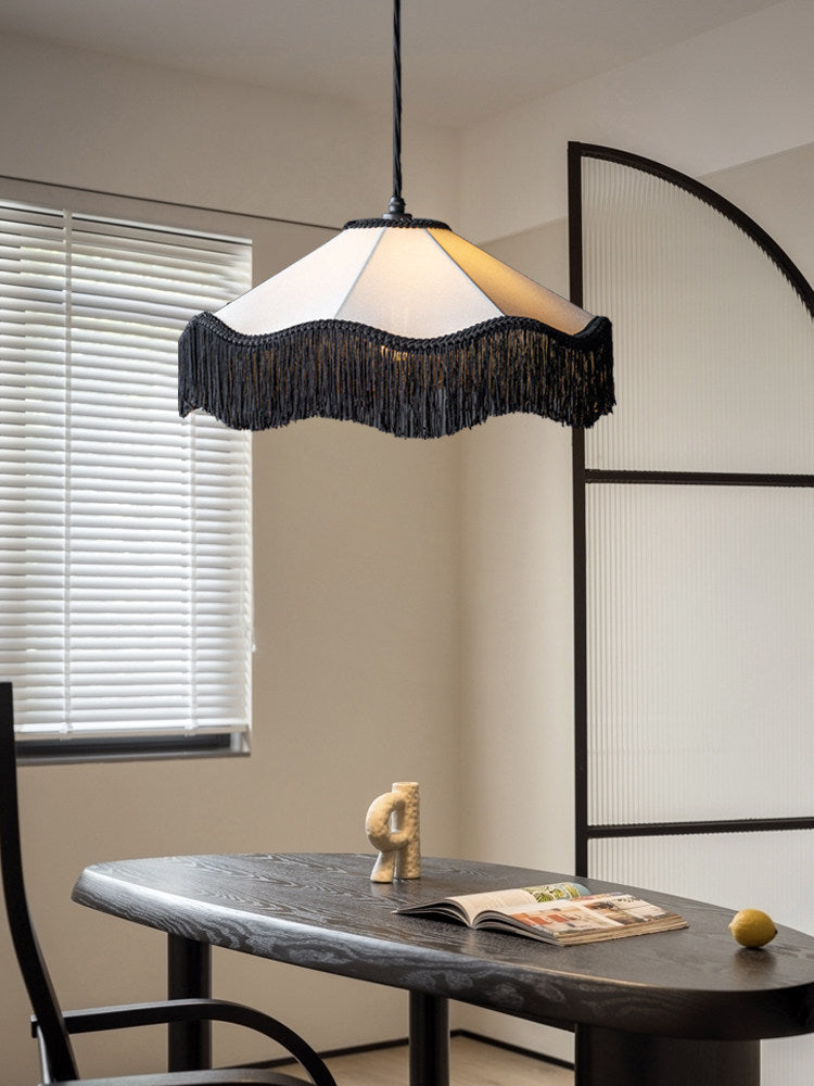 Elmsford hanglamp met kwastjes van stof