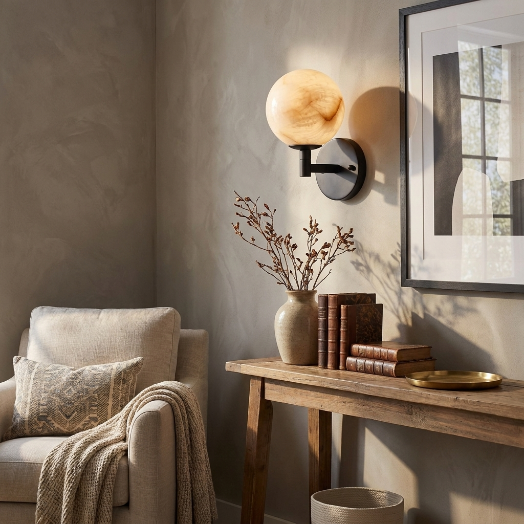 Ravelmere albast wandlamp
