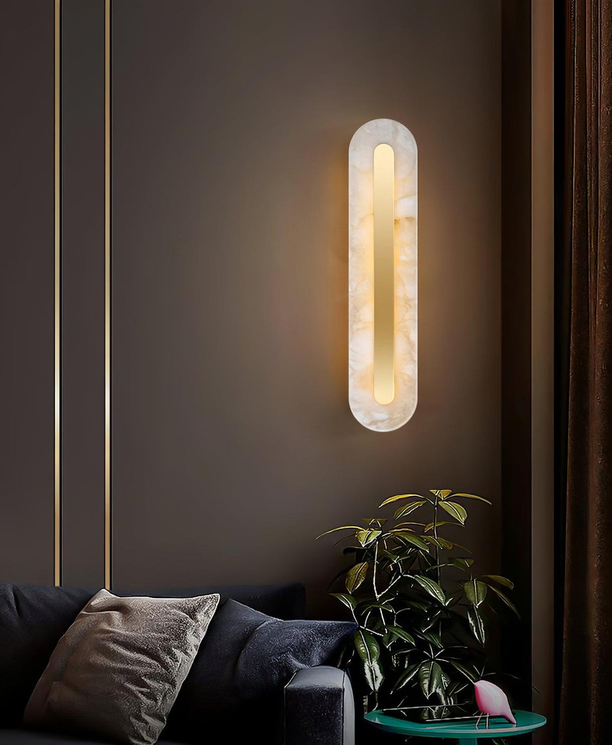 Selvia Minimalistische wandlamp van albast