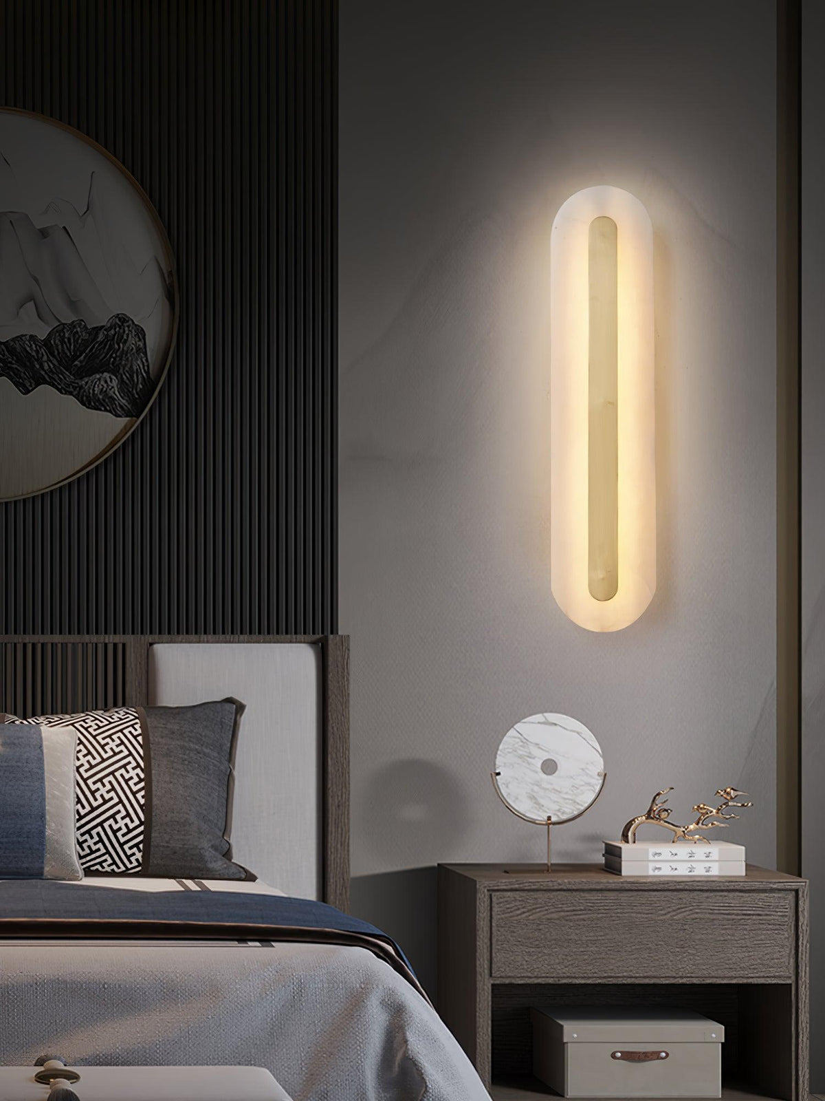 Selvia Minimalistische wandlamp van albast