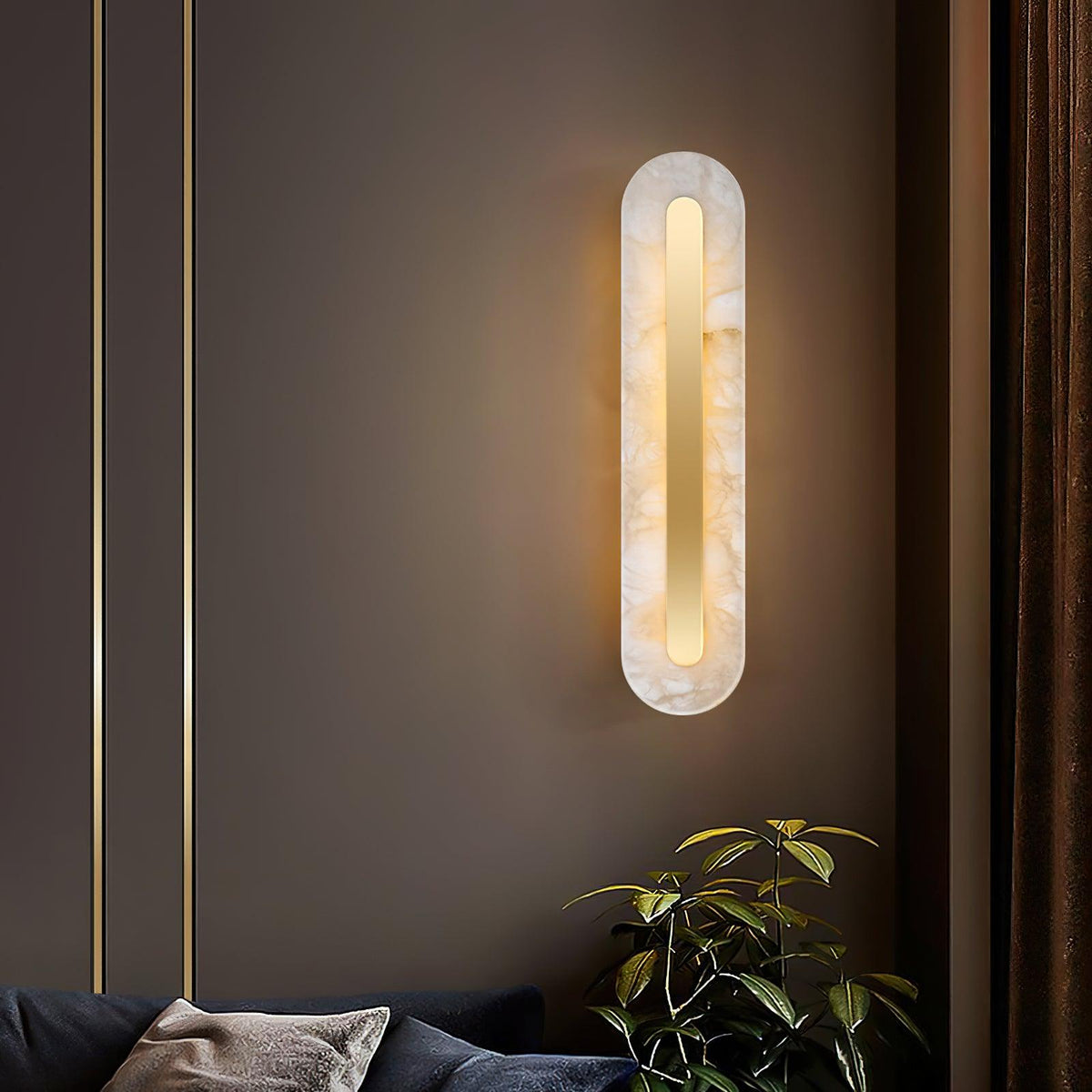 Selvia Minimalistische wandlamp van albast