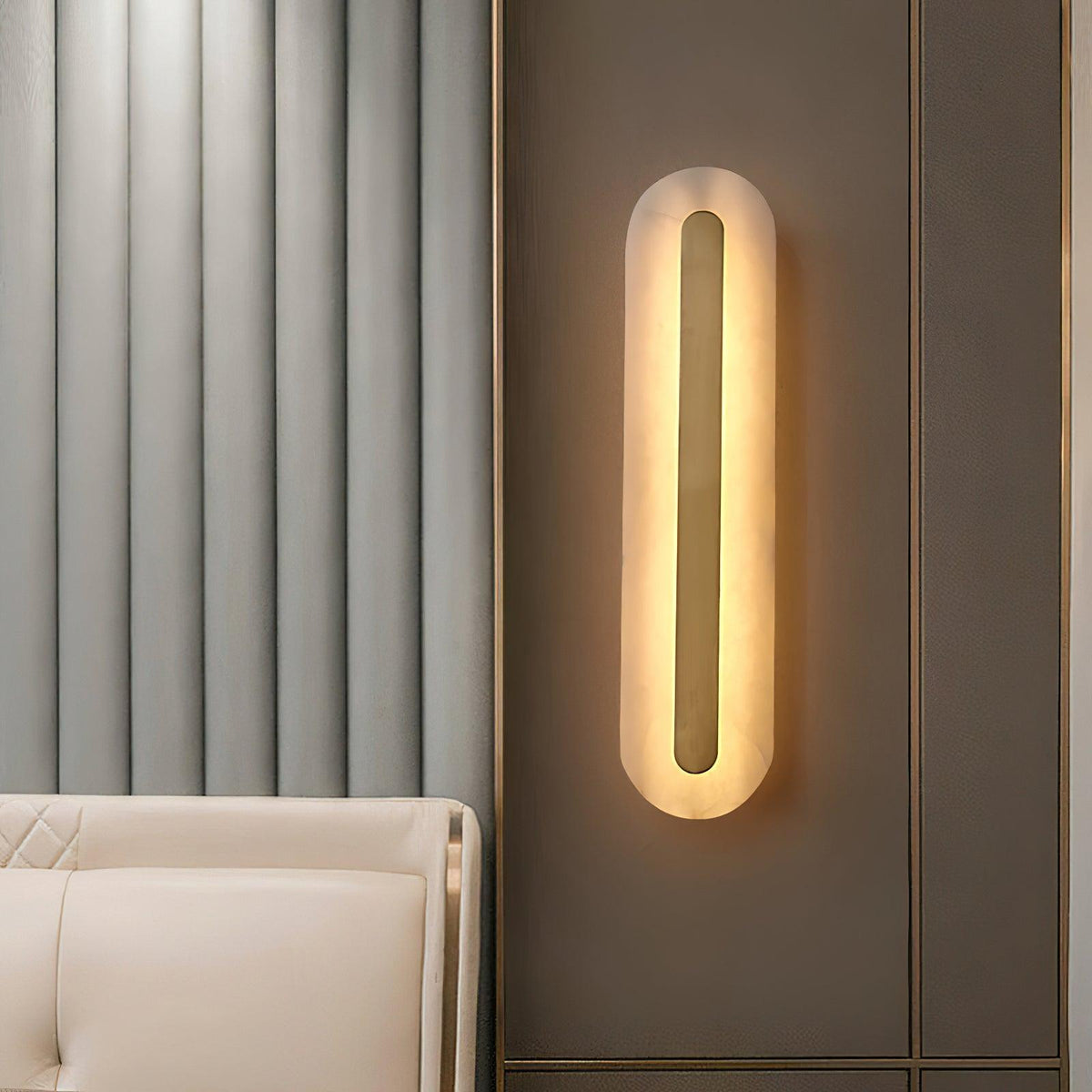 Selvia Minimalistische wandlamp van albast