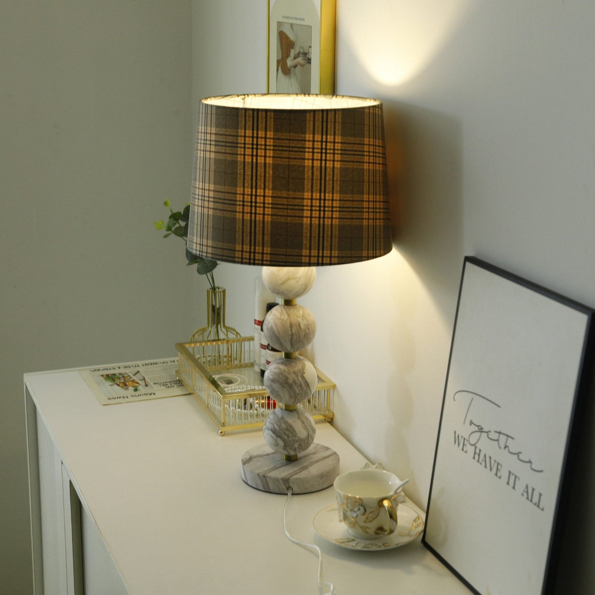 Rowan Moderne tafellamp van marmer