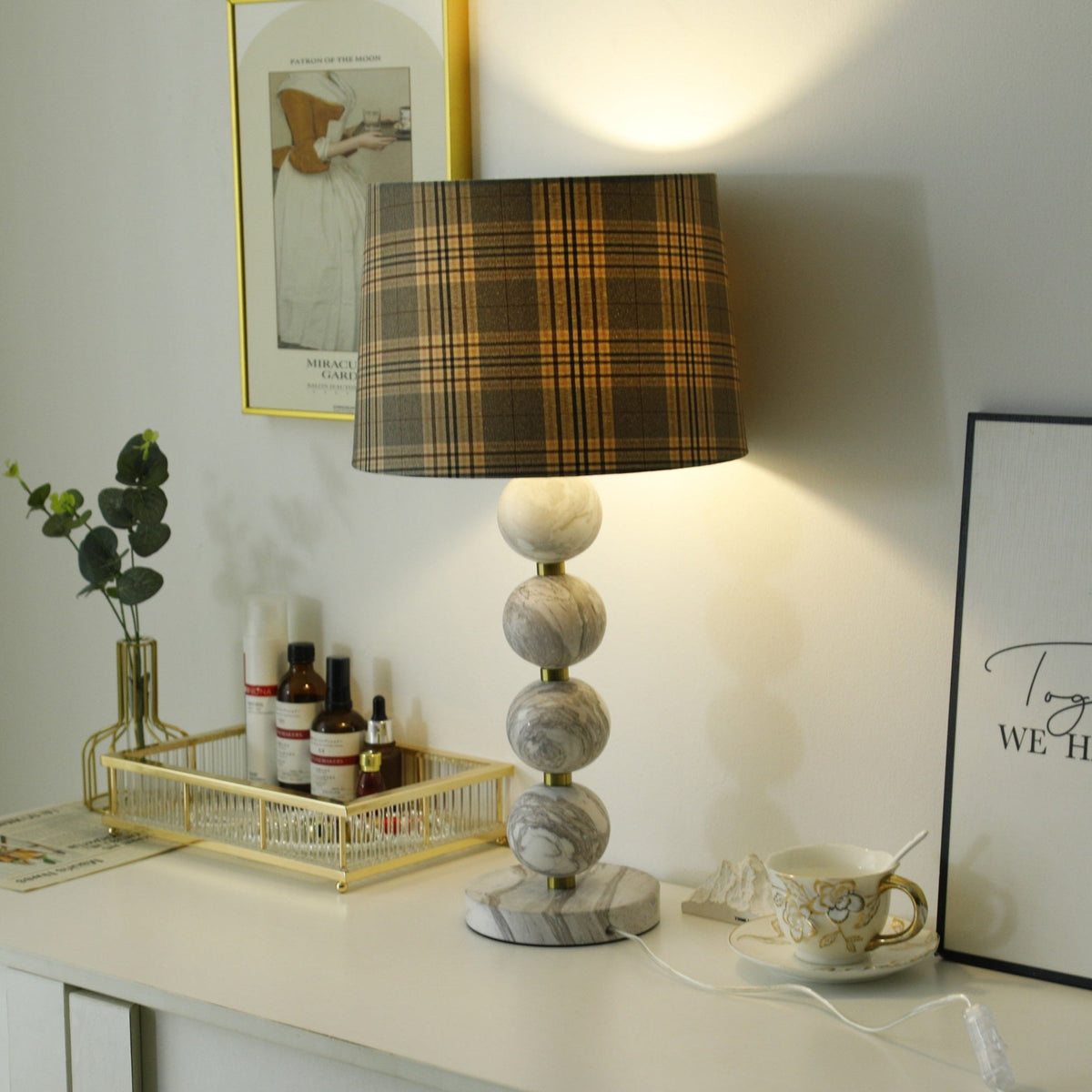 Rowan Moderne tafellamp van marmer