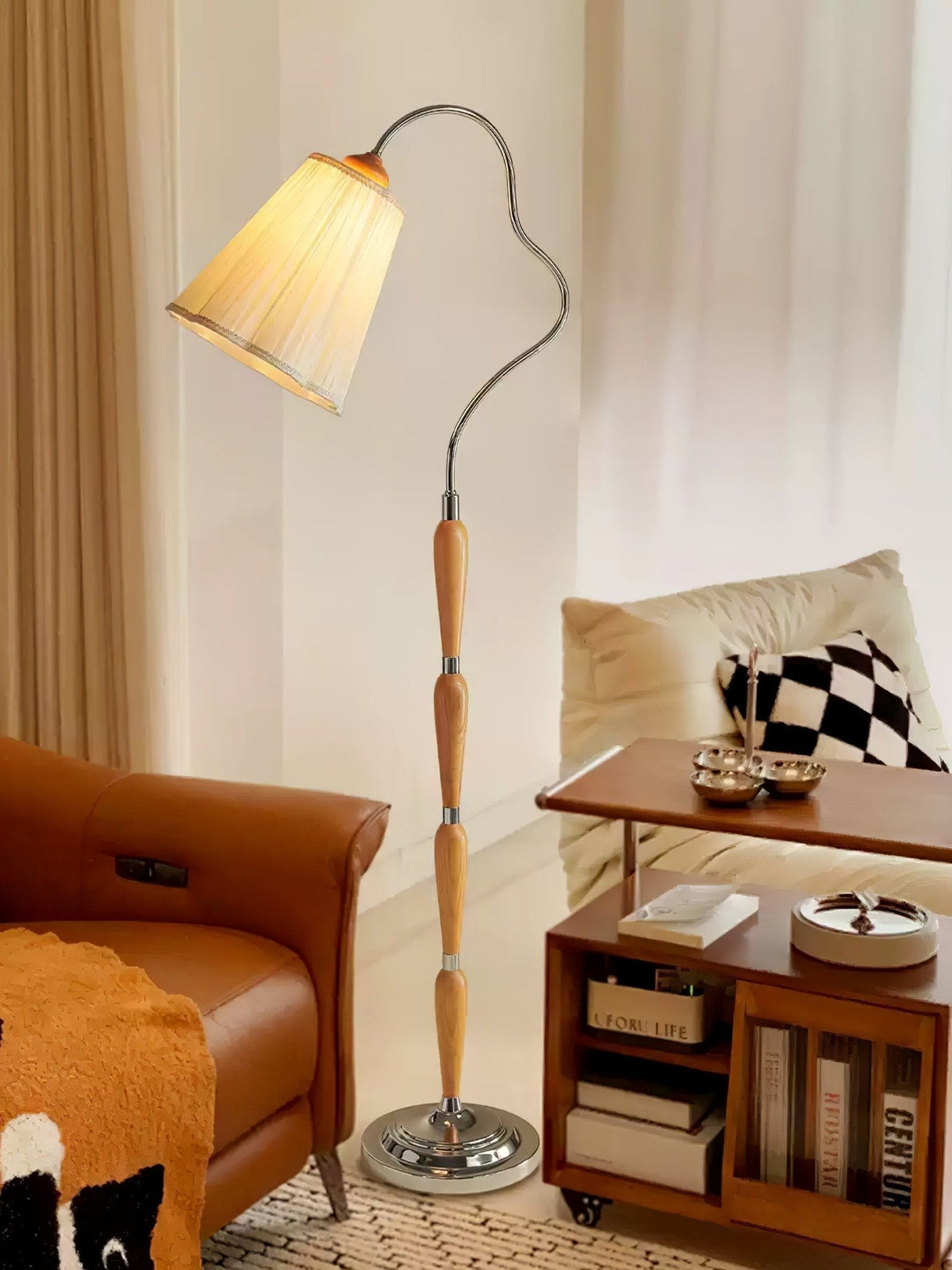 Foster Vintage Houten vloerlamp