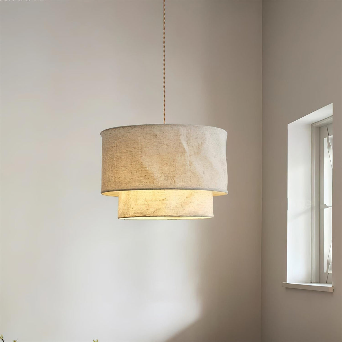 Nuvai hanglamp met natuurlijke linnen