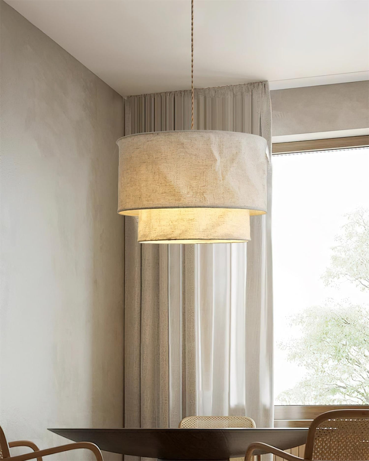 Nuvai hanglamp met natuurlijke linnen