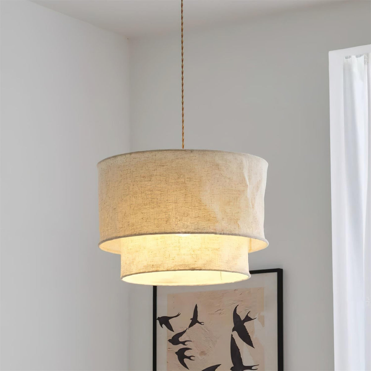 Nuvai hanglamp met natuurlijke linnen
