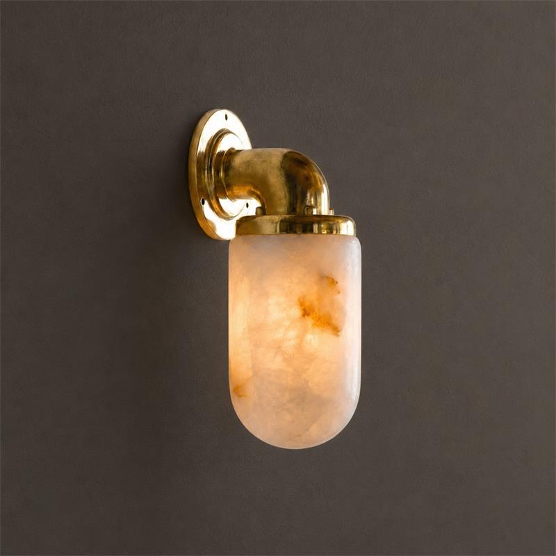 Marine wandlamp van met albasten kap