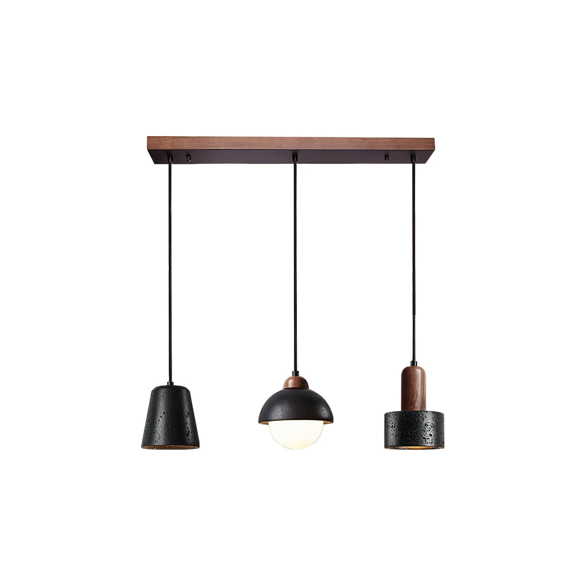Valoelia zwarte travertin hanglamp set