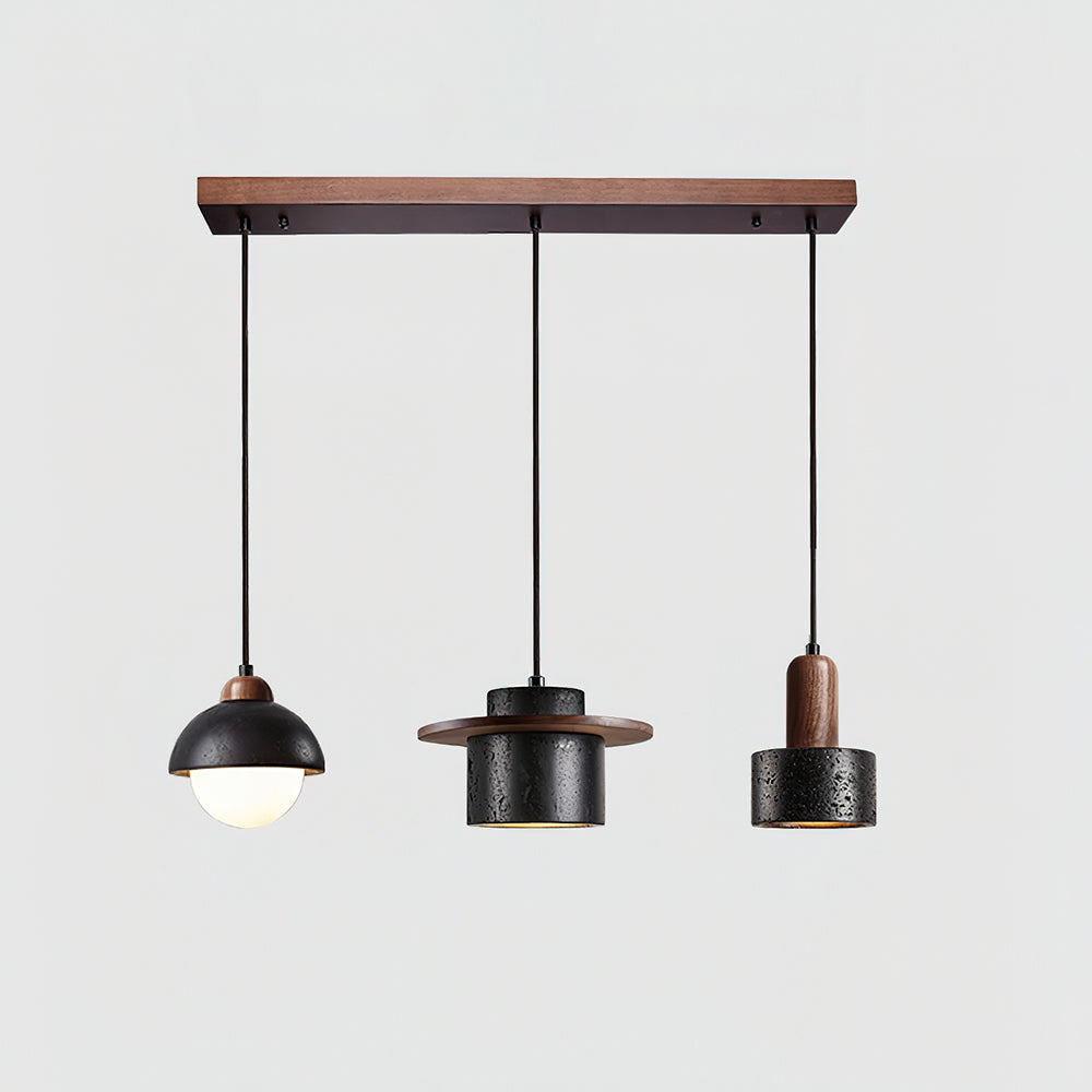 Valoelia zwarte travertin hanglamp set
