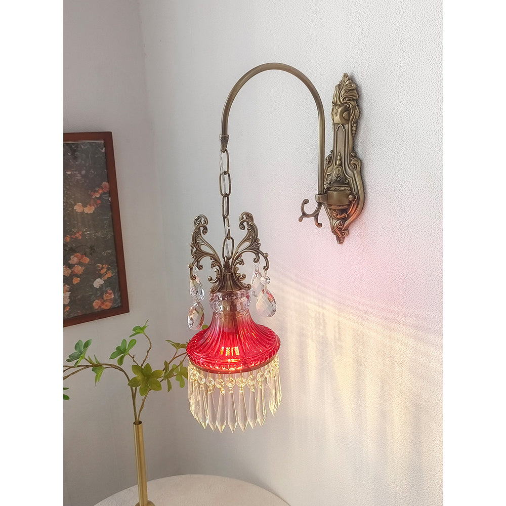 Marquise kristallen wandlamp met antiek en oranje afwerking