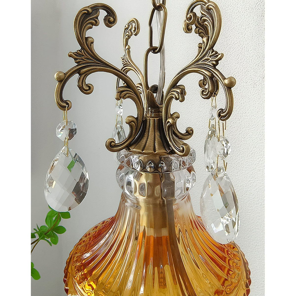 Marquise kristallen wandlamp met antiek en oranje afwerking