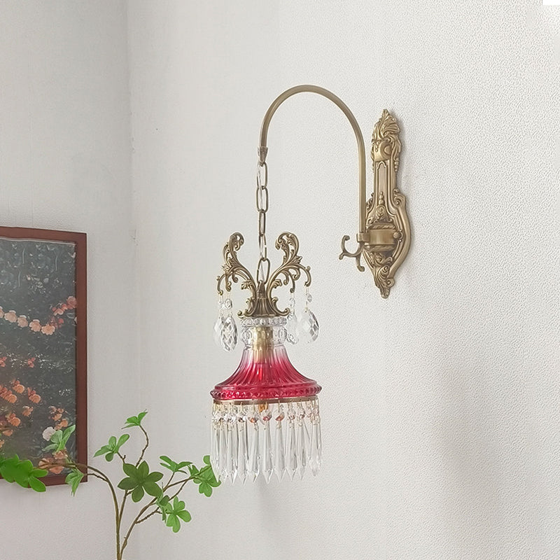 Marquise kristallen wandlamp met antiek en oranje afwerking