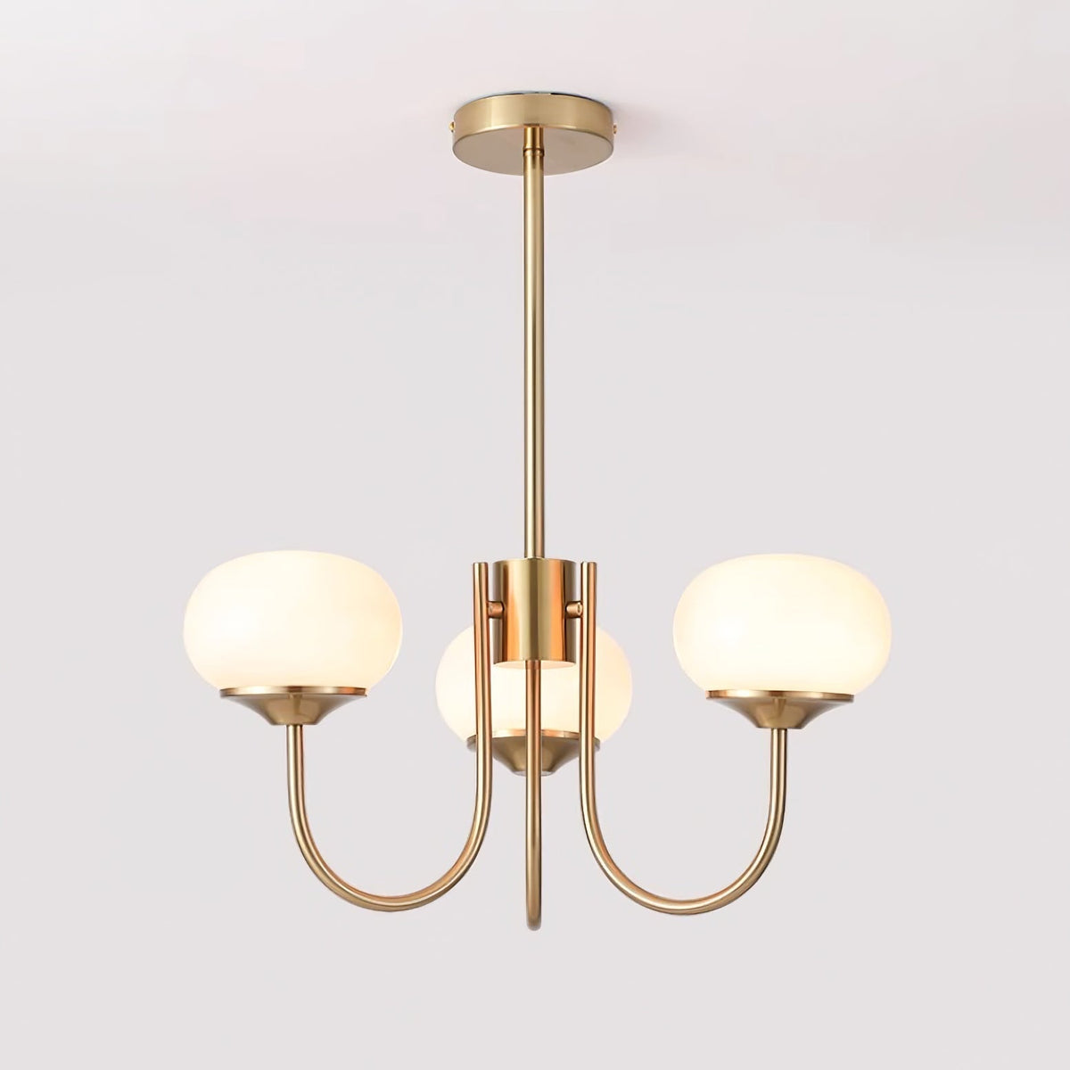 Velenian Kroonluchter met Roze Glazen Bolletjes Goud