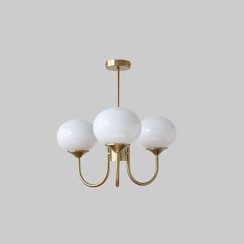 Velenian Kroonluchter met Roze Glazen Bolletjes Goud