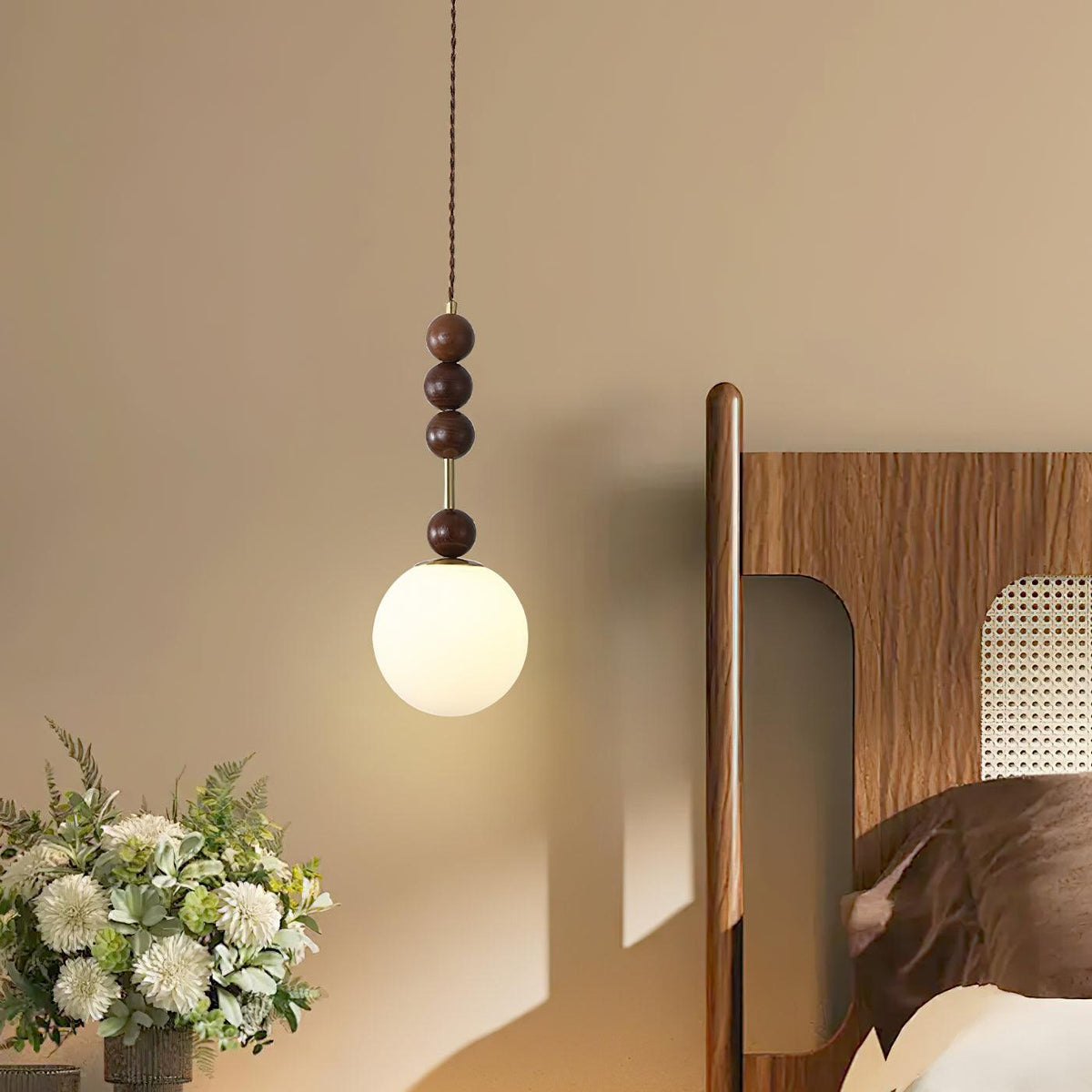 Aldanelle hanglamp van walnoothout