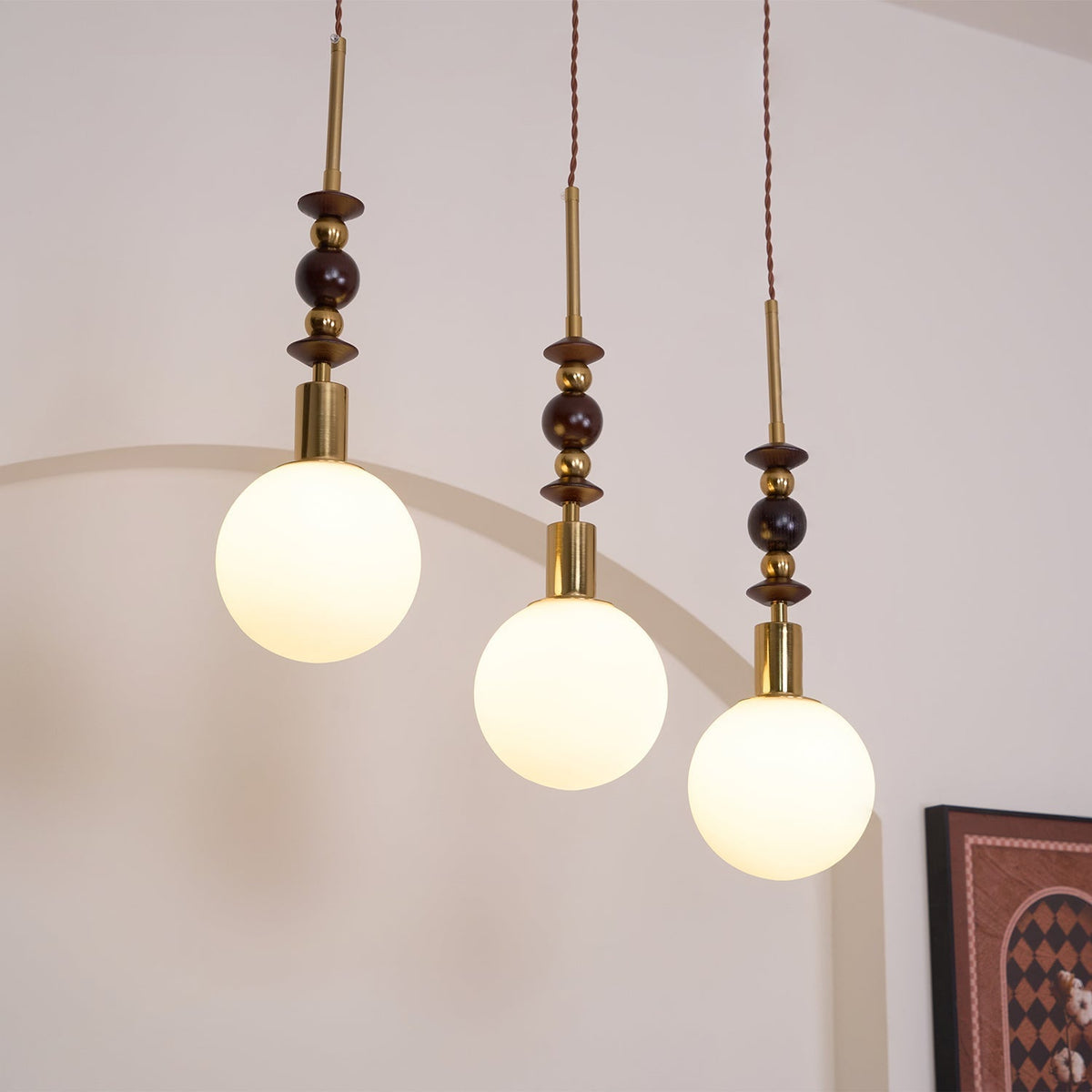 Aldanelle hanglamp van walnoothout