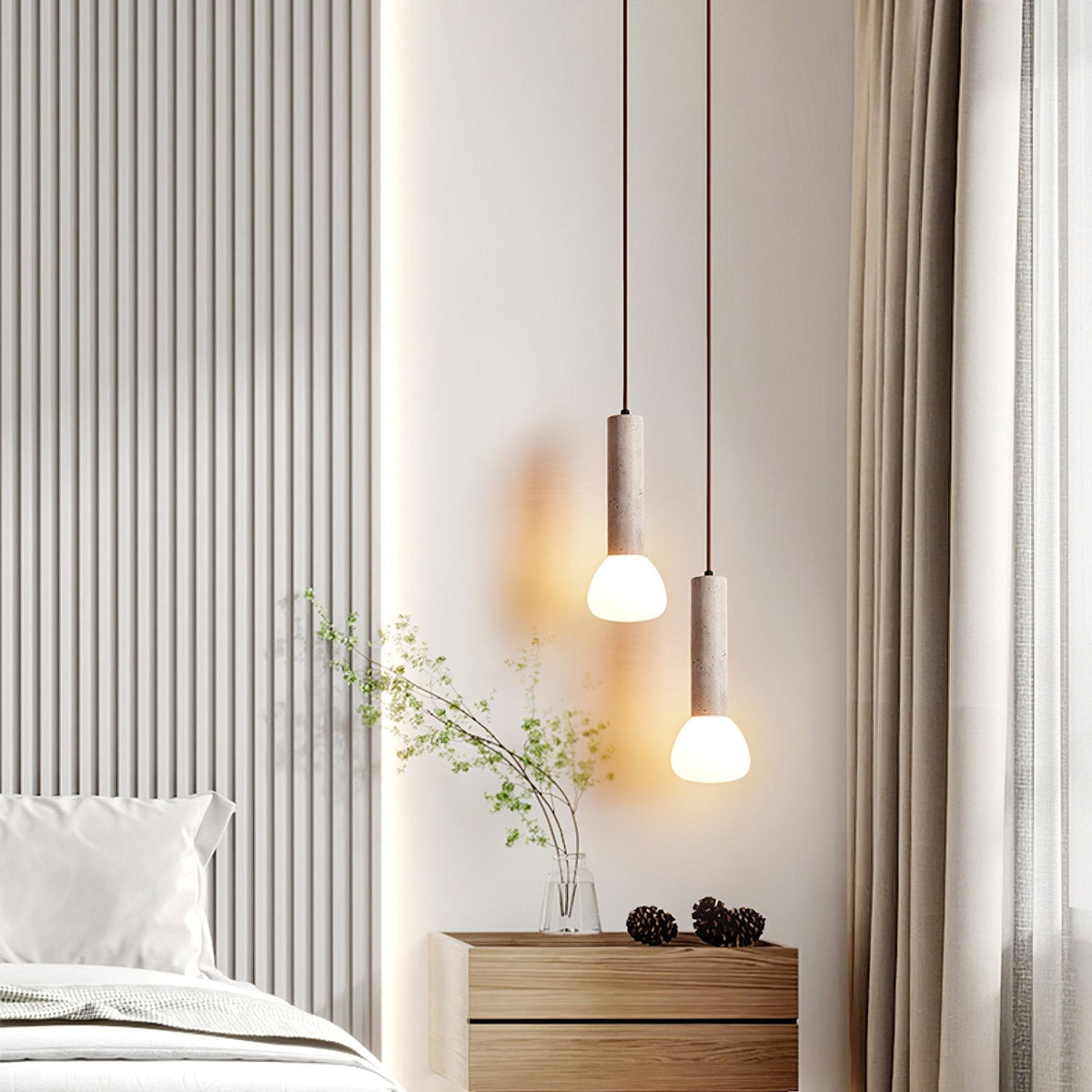 Beia Minimalistische hanglamp van geel travertin