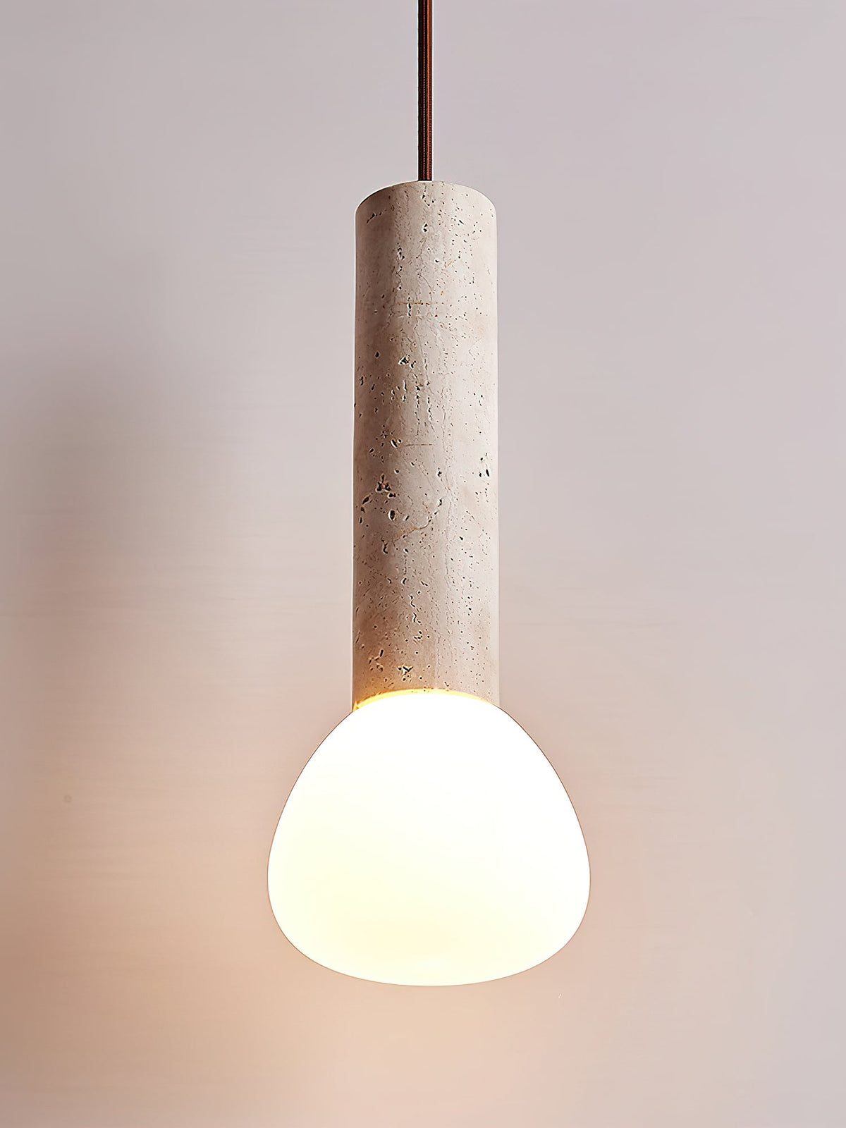 Beia Minimalistische hanglamp van geel travertin