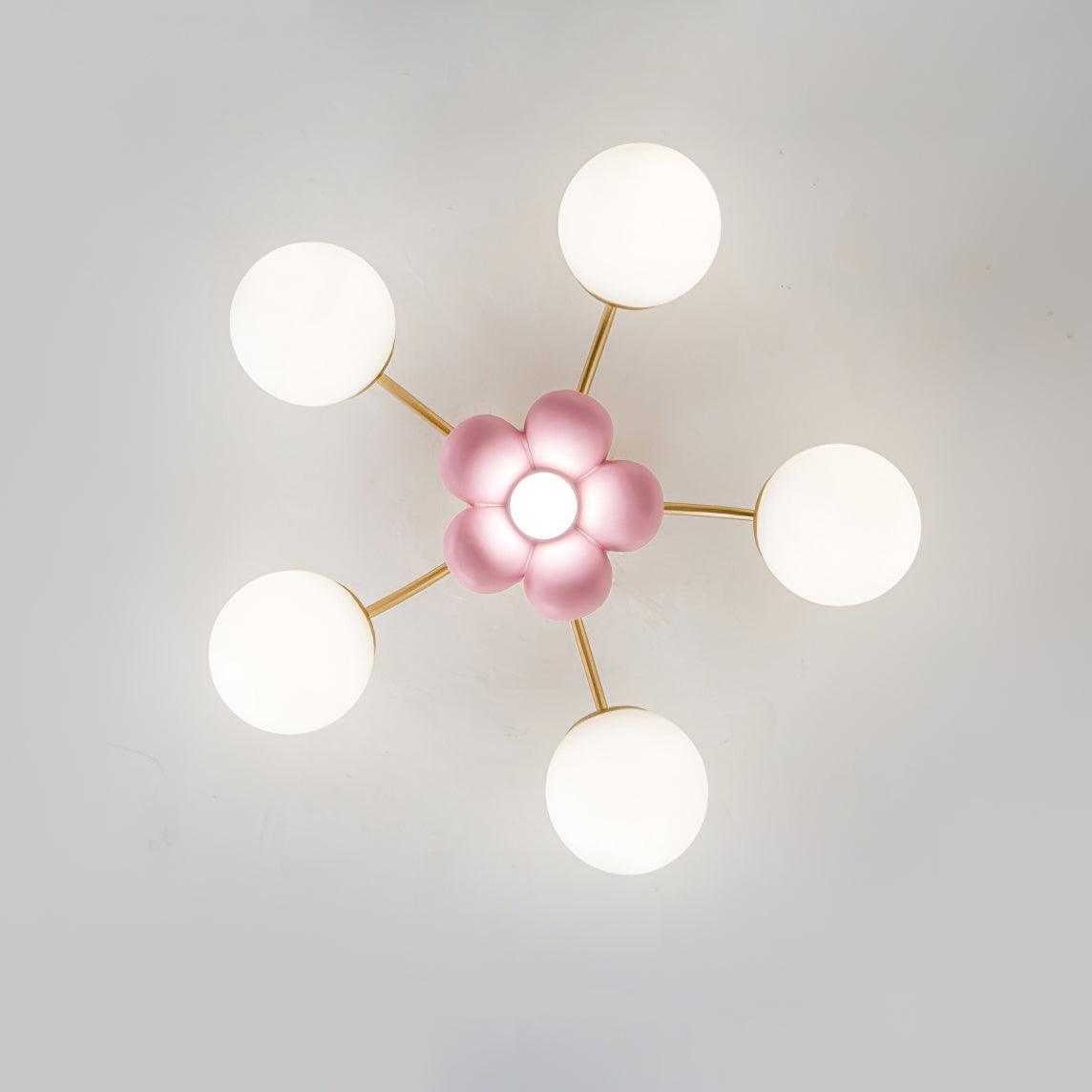 Nirox plafondlamp met Roze Bloemblaadjes