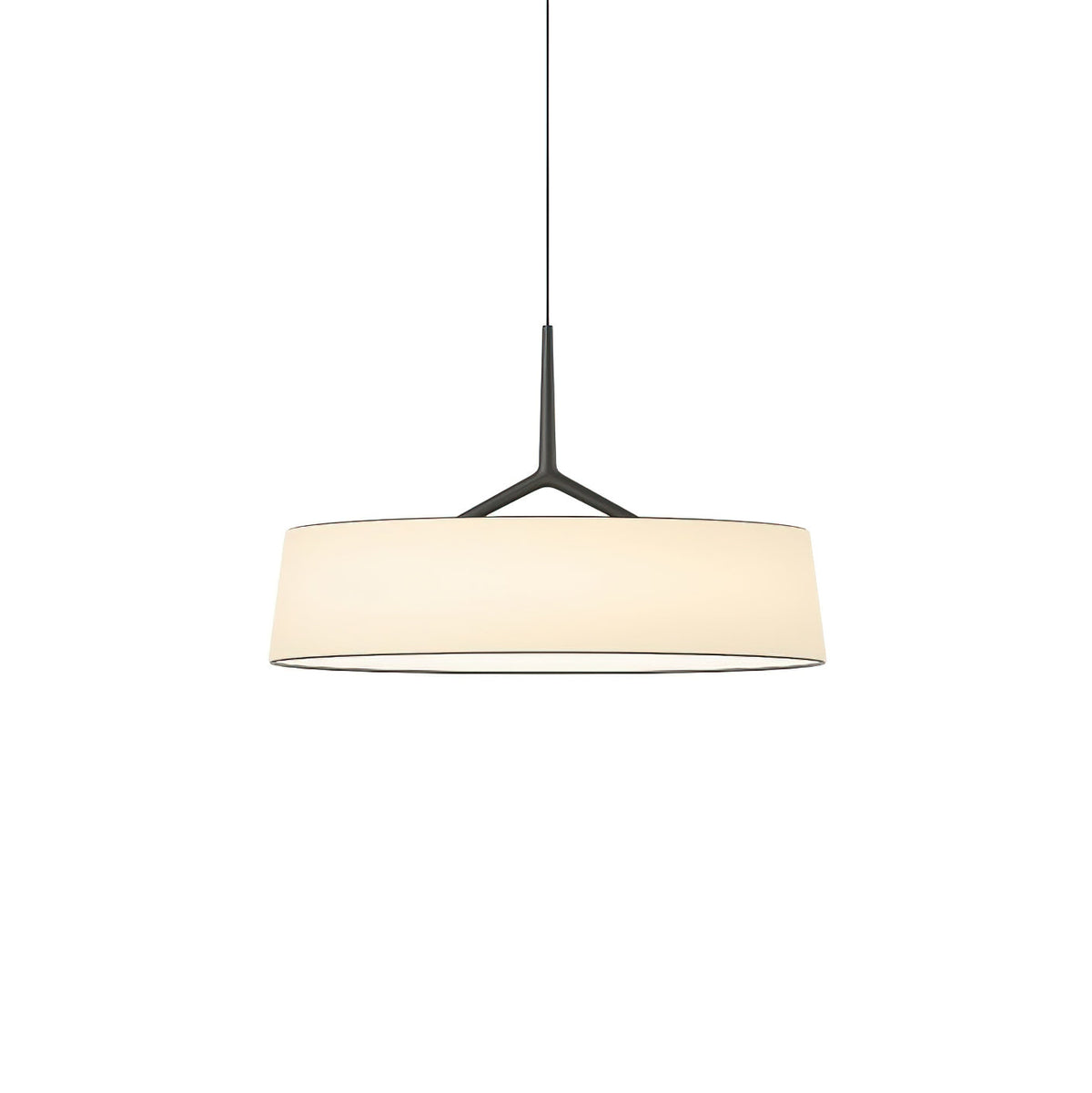 Liora hanglamp witte stof trommel zwart minimalistisch