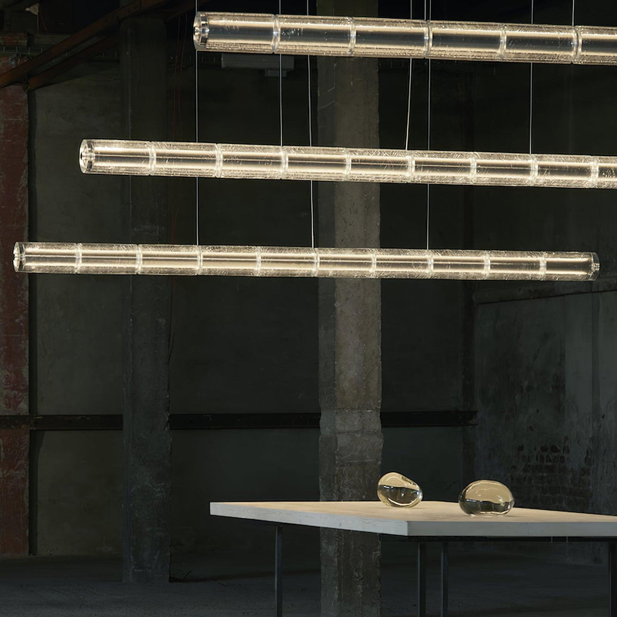 Karoa lineaire hanglamp met matglas