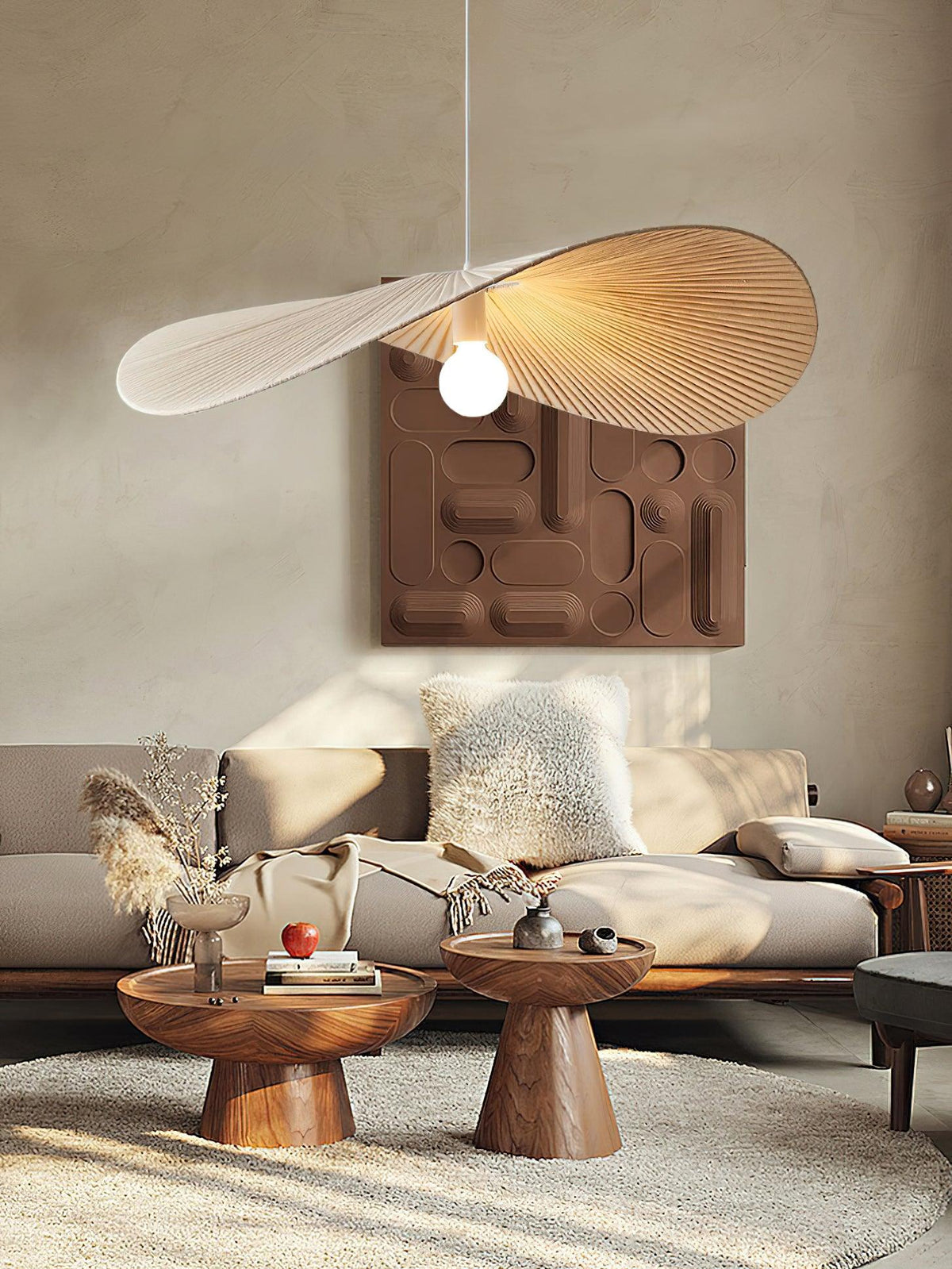 Cedrin hanglamp Wave Natuurlijk