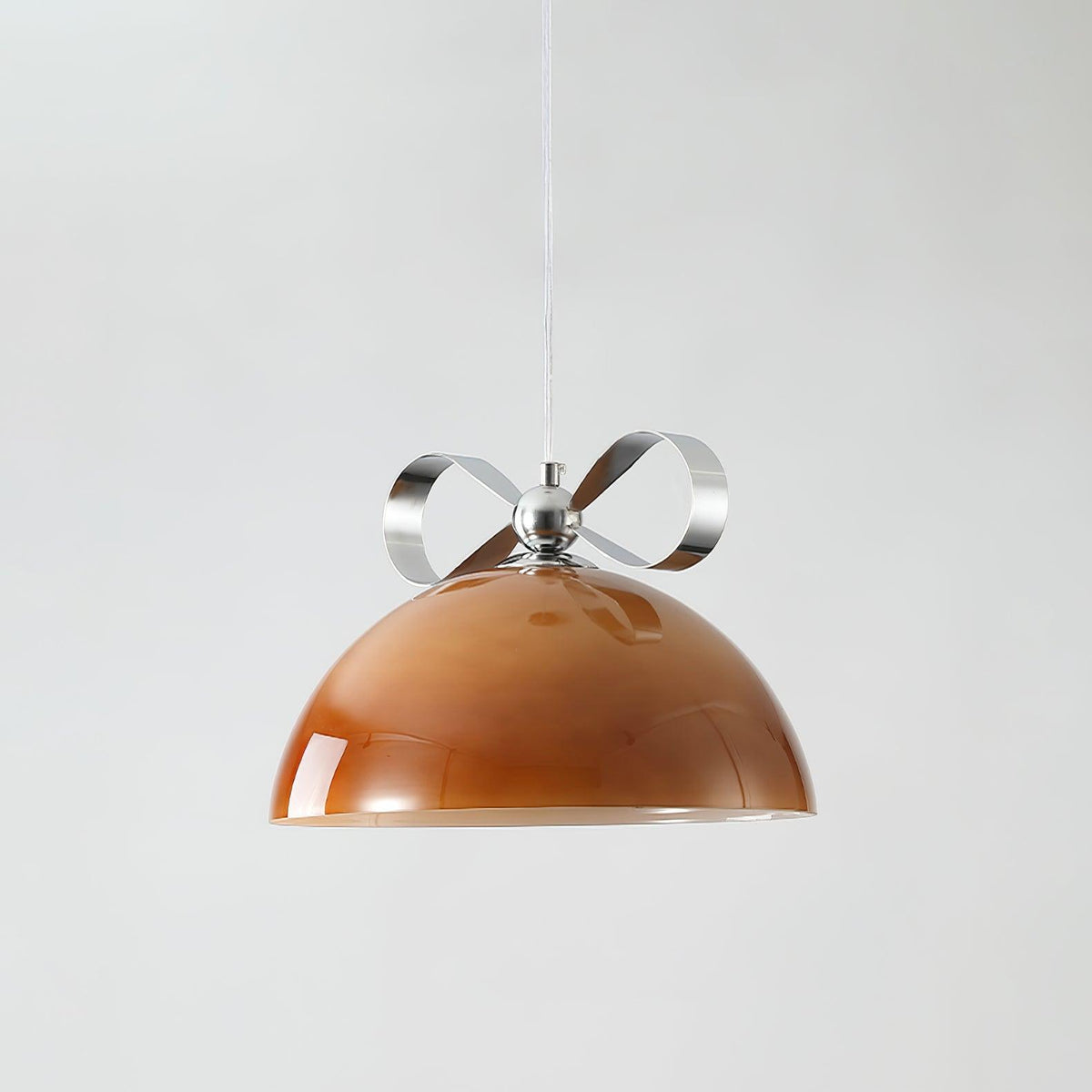 Celirina hanglamp glazen koepel amber voor eetkamer