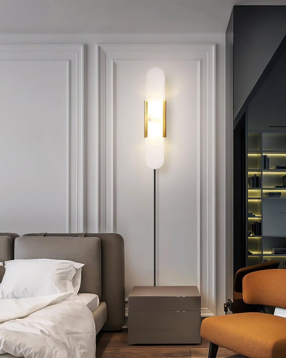 Bano Oblong albasten wandlamp met stekker