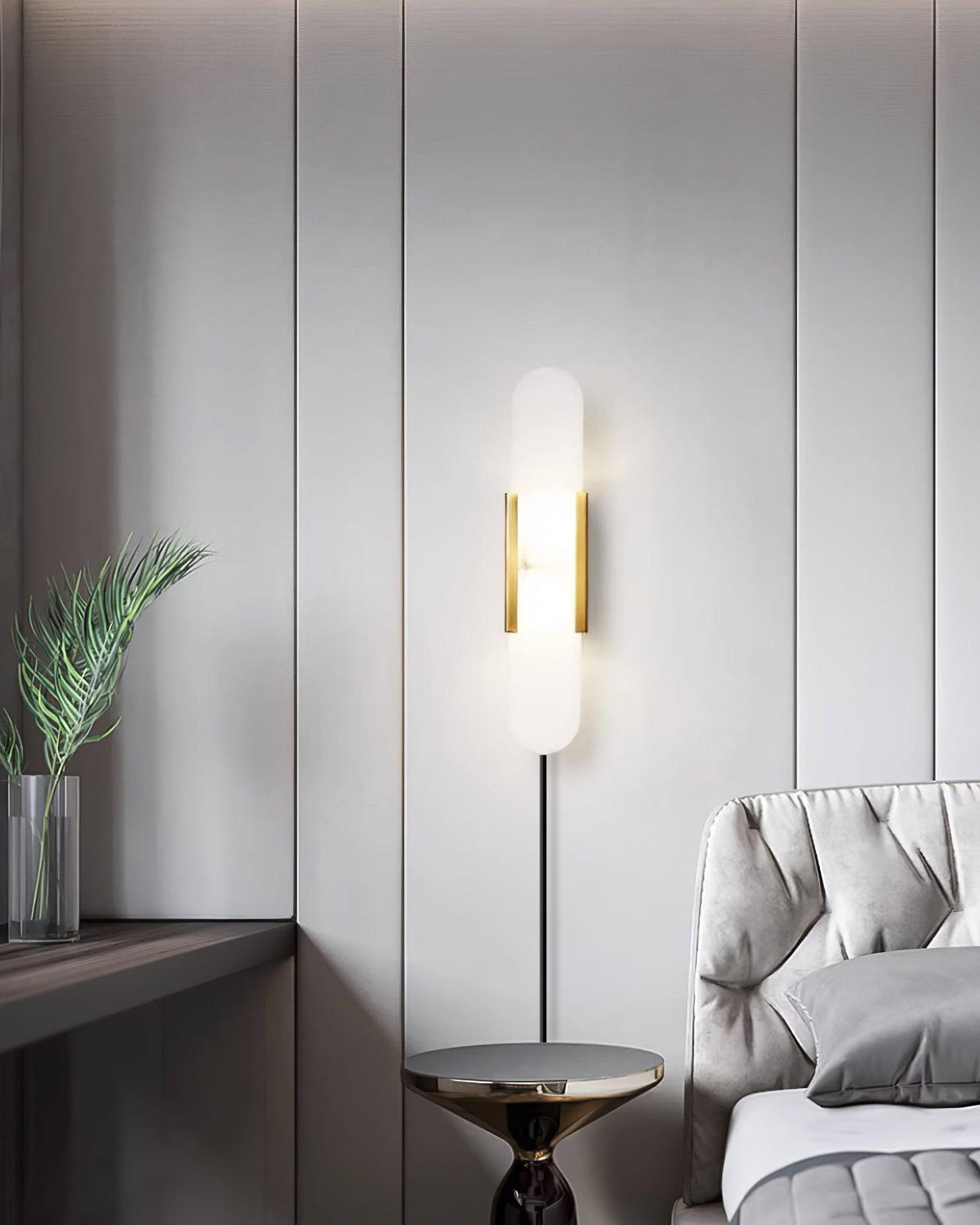 Bano Oblong albasten wandlamp met stekker