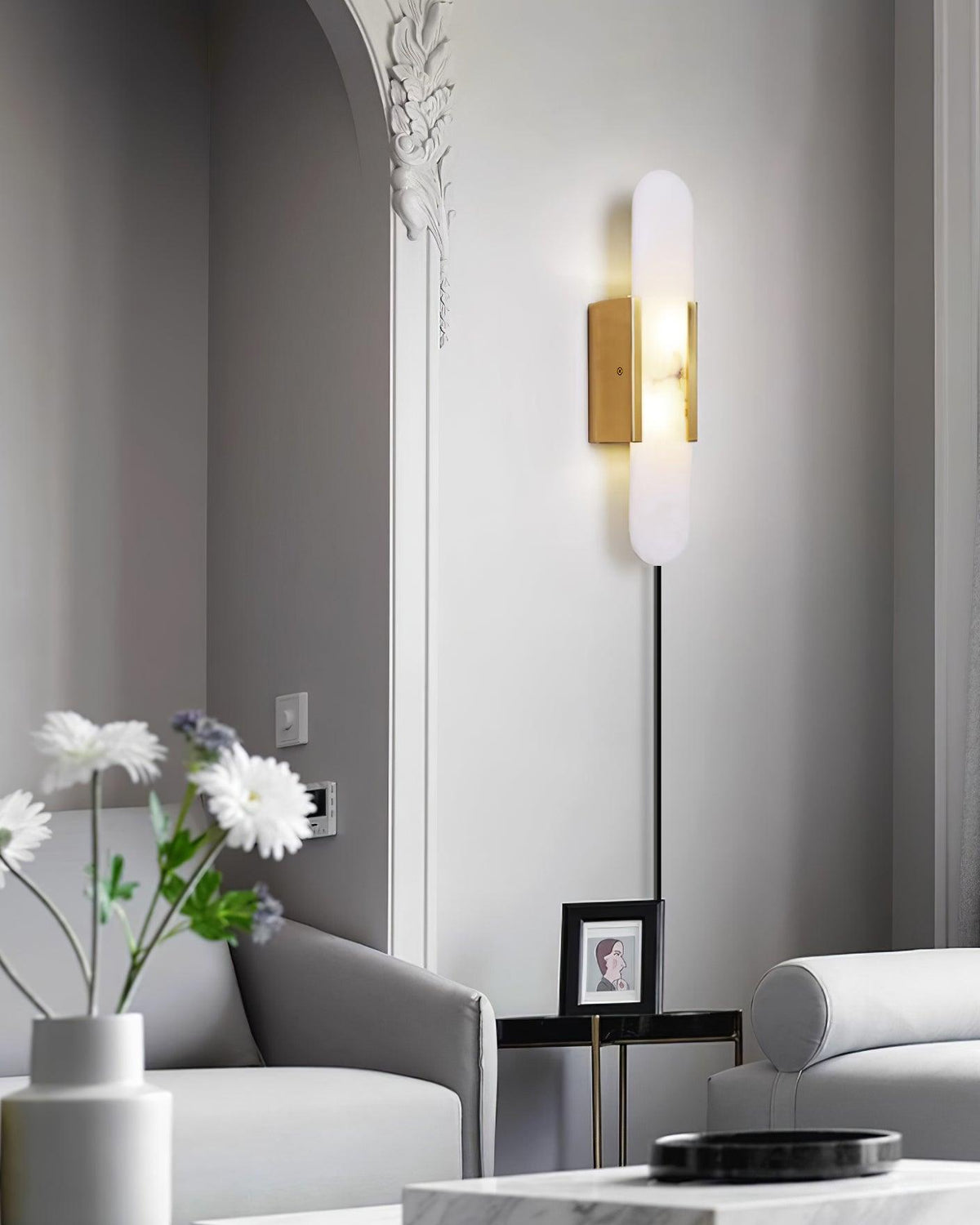 Bano Oblong albasten wandlamp met stekker
