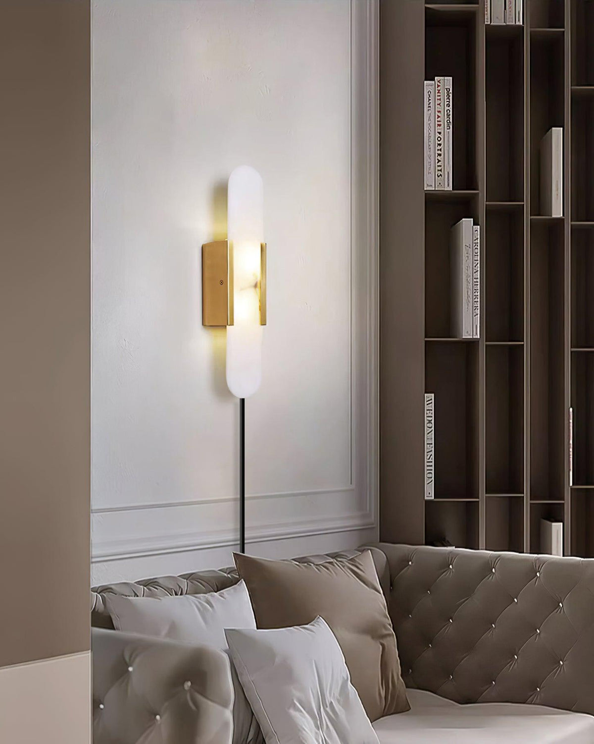 Bano Oblong albasten wandlamp met stekker