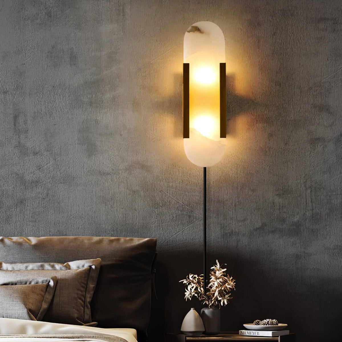 Bano Oblong albasten wandlamp met stekker