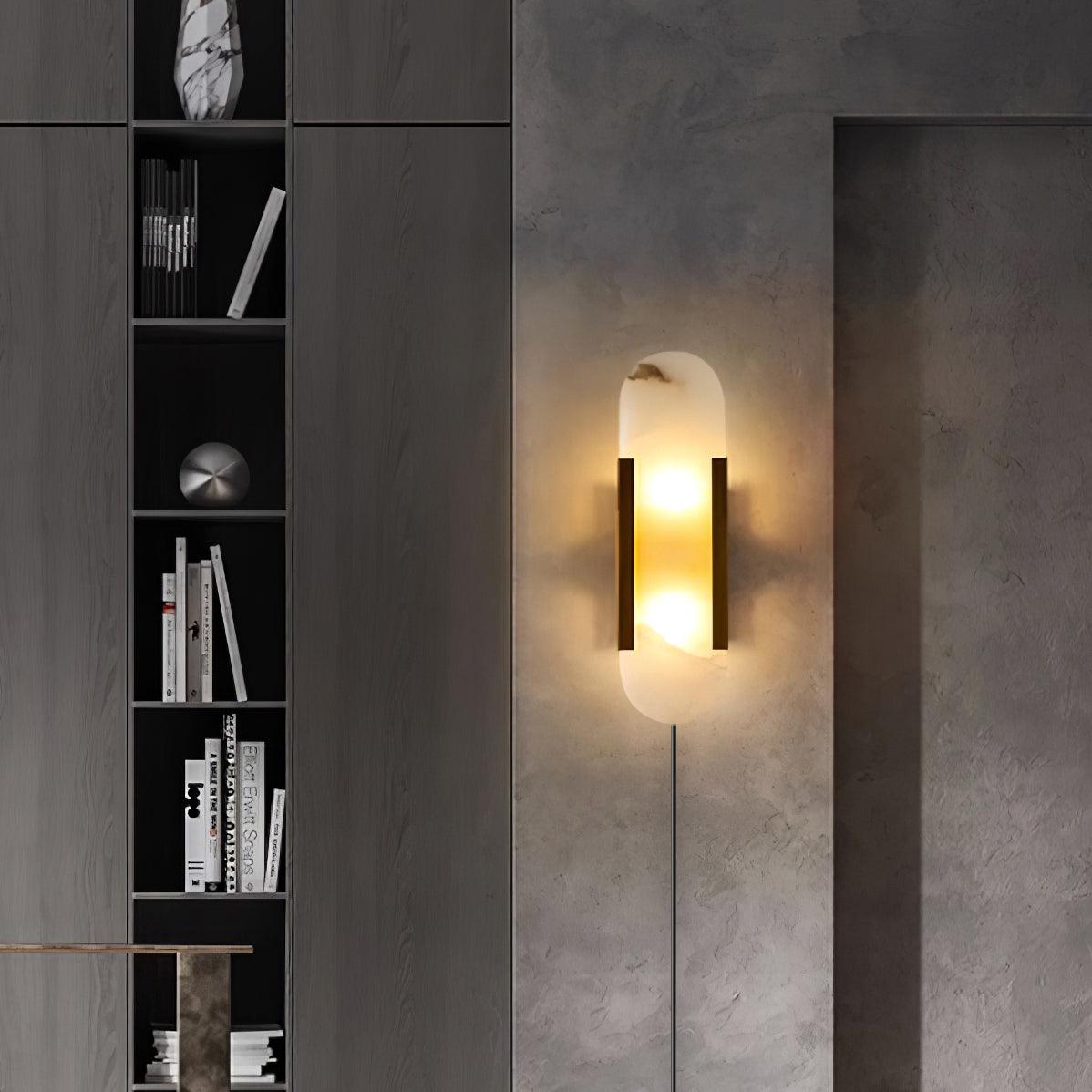 Bano Oblong albasten wandlamp met stekker