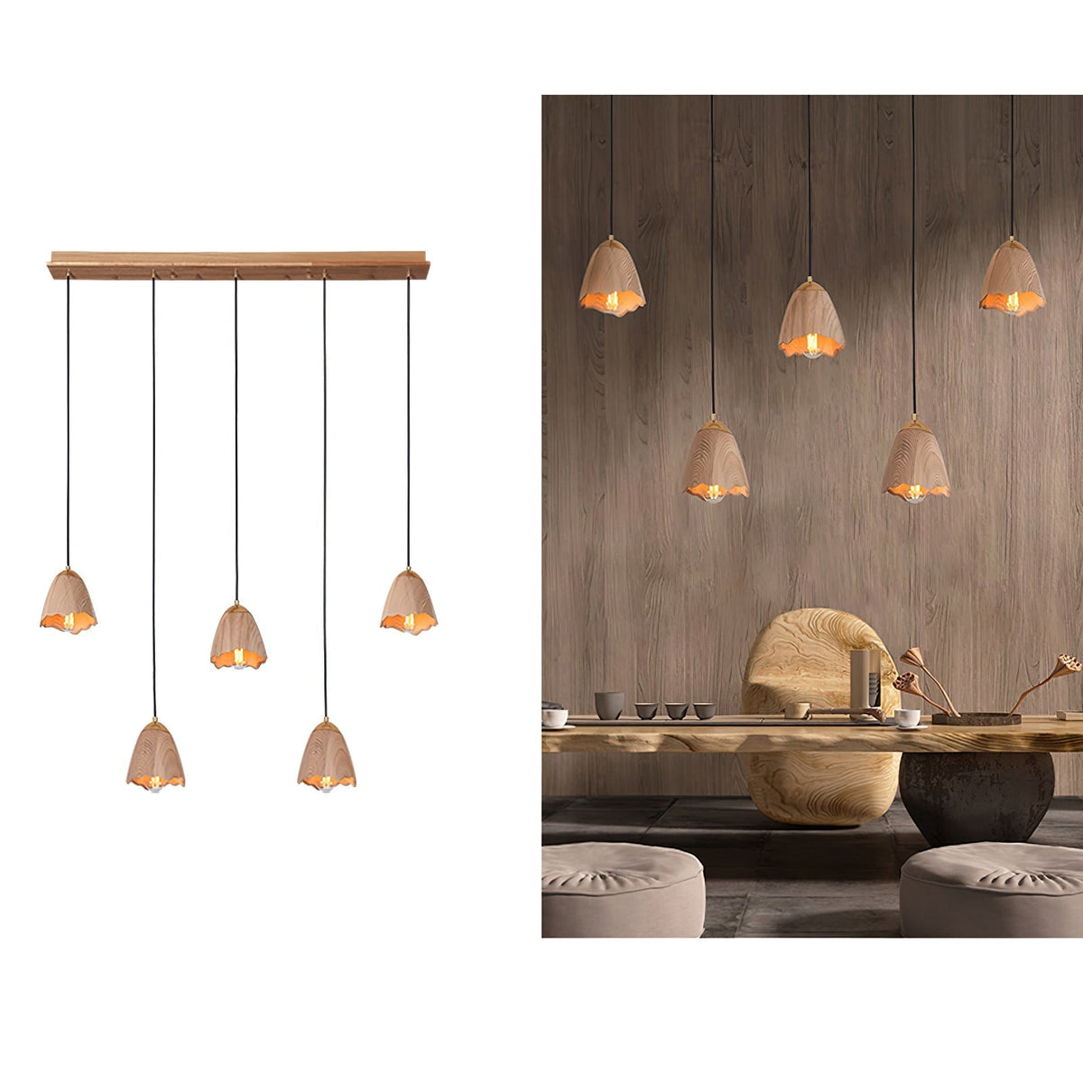 Sartin moderne minimalistische hanglamp van walnoothout