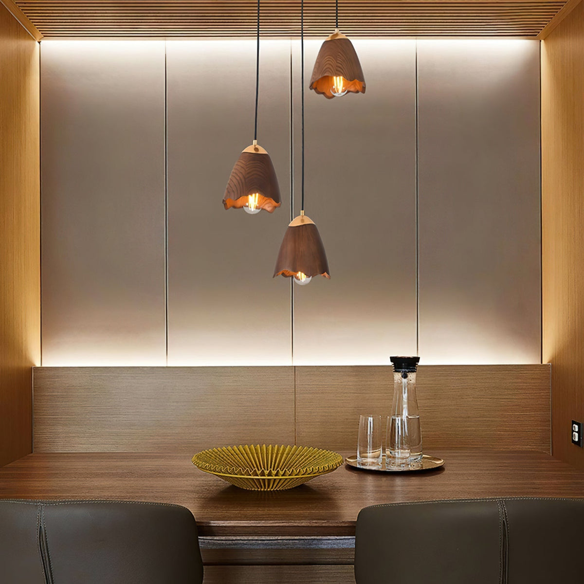 Sartin moderne minimalistische hanglamp van walnoothout