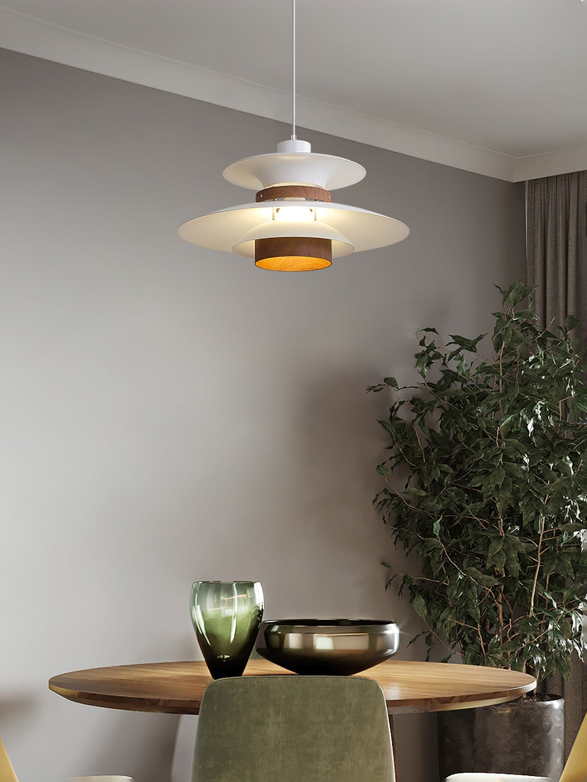 Sylelenne hanglamp van hout en staal