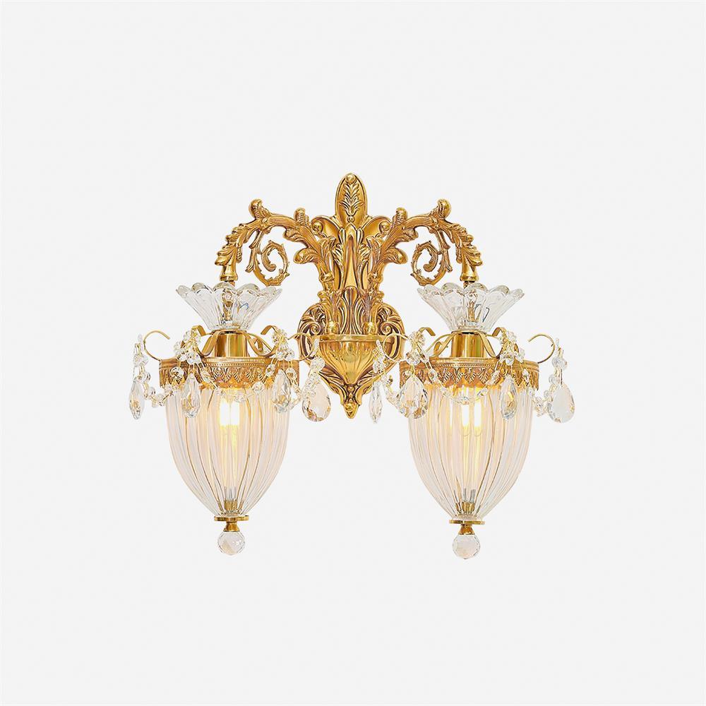 Vireon wandlamp goudkleurige afwerking dubbele wandlamp modern