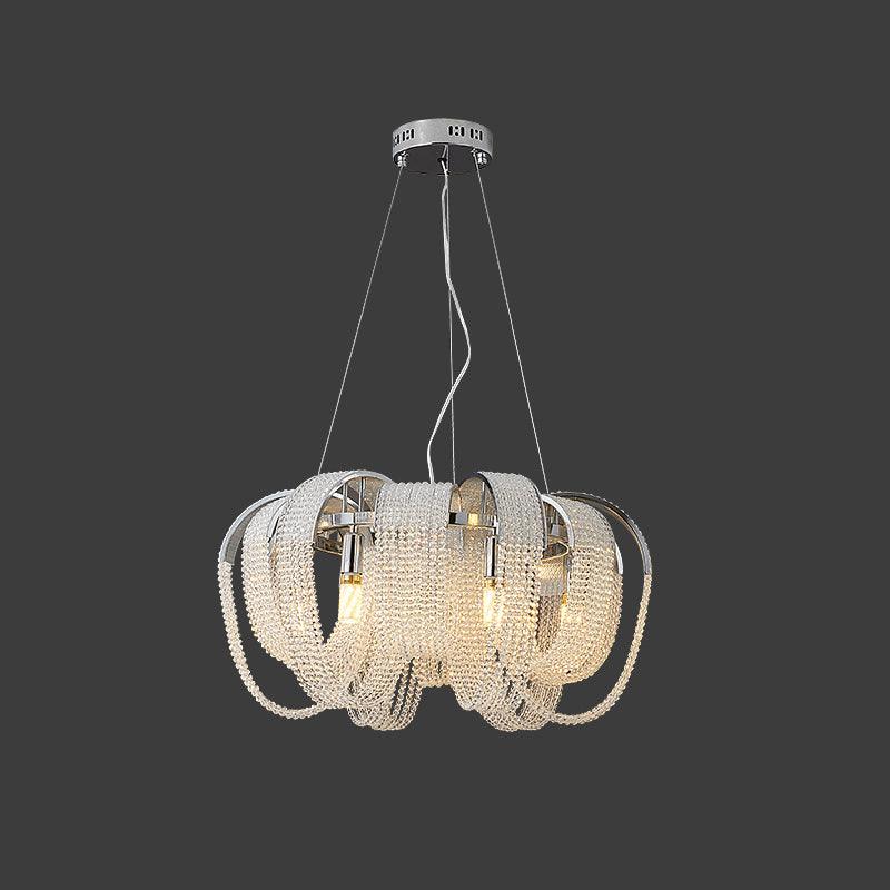 Siv kroonluchter met mesh kristal en gouden waterval-effect