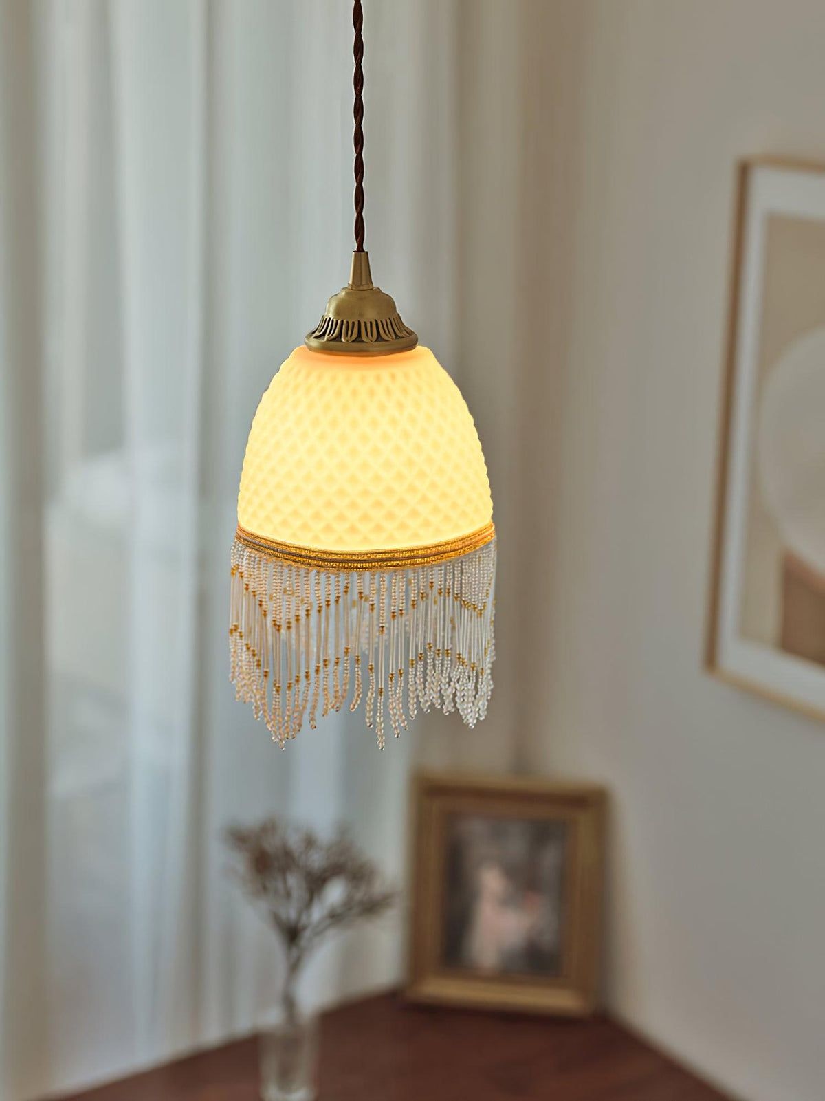 Mesh Tassel glas hanglamp